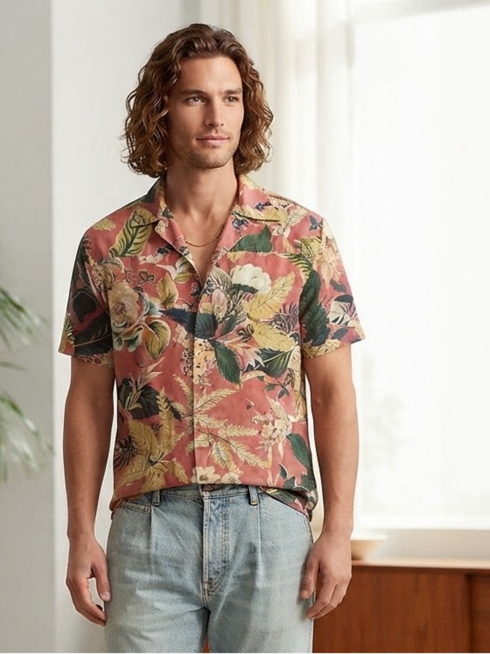 Polo Ralph Lauren Caldwell Aloha Shirt Large Tropical Flor vintage